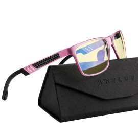 ANYLUV Blue Light Blocking Glasses Men Computer Gaming Glasses Lightweight Al-Mg Metal Anti Eyestrain Eye Protection