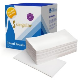 AMERICAN HOMESTEAD Disposable Hand Towels for Bathroom - White Linen-Like Guest Napkins - Ideal Paper Dinner Napkins or Bathroom Towels for Guests - 450 Count - Quilted - 15.5 x 12