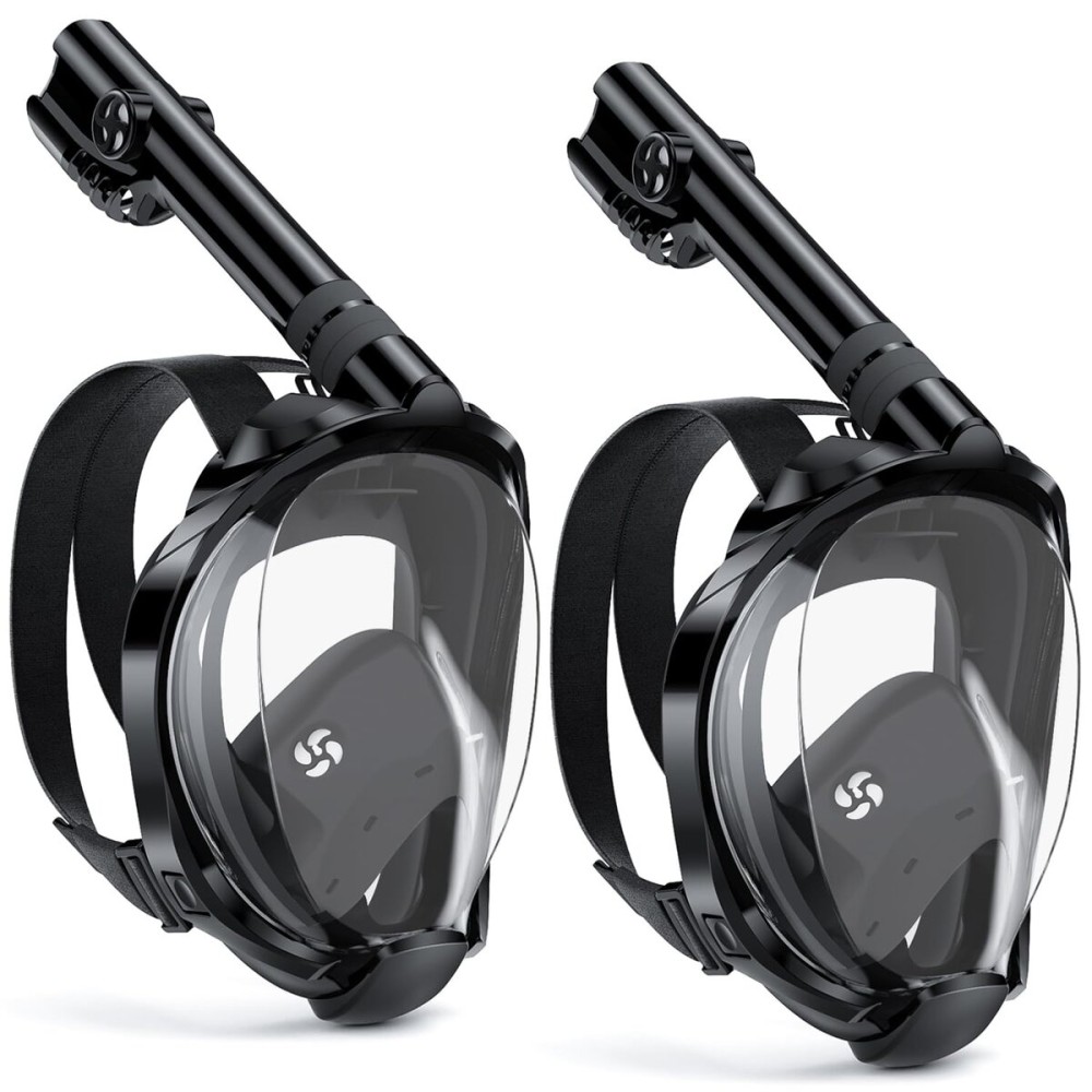 W WSTOO Full Face Snorkel Mask Adults,Suitable for Beginners Dry Top Snorkeling Gear,Can Your Mouth or Nose to Breathe,180 Degrees Panoramic View,Anti-Fog Anti-Leak,Summer Travel and Vacationing Gifts
