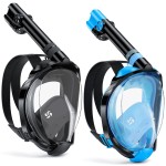 W WSTOO Full Face Snorkel Mask Adults,Suitable for Beginners Dry Top Snorkeling Gear,Can Your Mouth or Nose to Breathe,180 Degrees Panoramic View,Anti-Fog Anti-Leak,Summer Travel and Vacationing Gifts