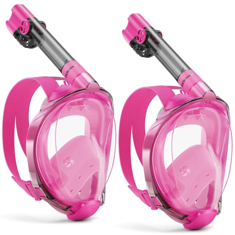 W WSTOO Full Face Snorkel Mask Adults,Suitable for Beginners Dry Top Snorkeling Gear,Can Your Mouth or Nose to Breathe,180 Degrees Panoramic View,Anti-Fog Anti-Leak,Summer Travel and Vacationing Gifts