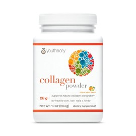 Youtheory Collagen Powder - with Amino Acids, Minerals, Vitamin C & B7 (Biotin) - Supports Healthy Bones, Muscles, Hair, Nails, Skin & Joints* - Hydrolyzed - Citrus Twist - 10 oz (10 Servings)