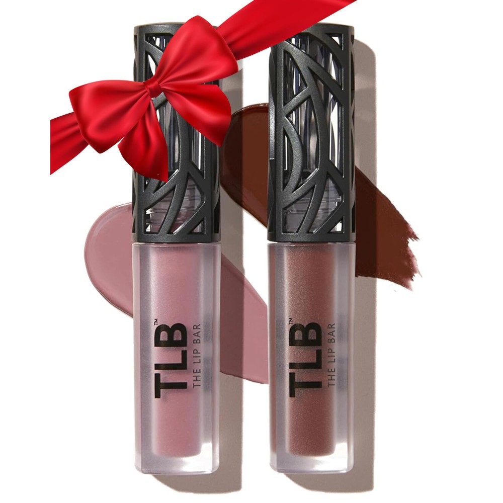 The Lip Bar - Nonstop Liquid Matte Lipstick Mini 2-Pack, Curlfriend (Mauve Pink) + Savage (Chocolate Red-Brown) - High Pigment - One Swipe - Long Lasting - Jojoba Oil & Vitamin E - Vegan - .24 fl oz