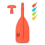 OCEANBROAD Telescoping Emergency Paddle 21\'\'-42\'\'Assembling Required Collapsible Paddles Aluminium Shaft for Kayaking Boating Canoeing River Tubing, Orange, 2 Paddles