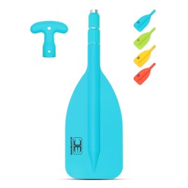 OCEANBROAD Telescoping Emergency Paddle 21\'\'-42\'\'Assembling Required Collapsible Paddles Aluminium Shaft for Kayaking Boating Canoeing River Tubing, Blue, 4 Paddles