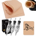 48pcs 3MM Skin Kit- Urknall 8pcs Fake Skin with 40pcs Liners Sahders Thick Skins Practice Kit Blank Skin Pracitce Double Size Used Skin Practice Kit