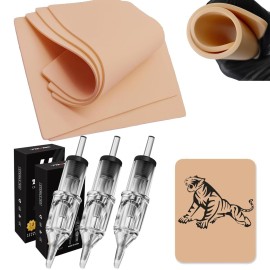 48pcs 3MM Skin Kit- Urknall 8pcs Fake Skin with 40pcs Liners Sahders Thick Skins Practice Kit Blank Skin Pracitce Double Size Used Skin Practice Kit