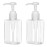 150ml (5.1oz) Pump Bottle Dispenser Jansburg 2 Pack Refillable Flat Square Plastic Lotion Dispenser Leakproof Empty Lotion Pump Bottle for Essential Oil Soap Lotion Shampoo Clear