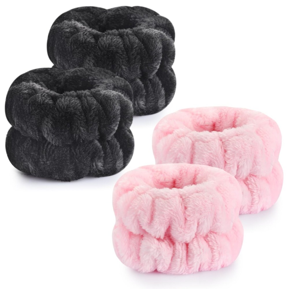 4 Pcs Wrist Bands for Washing Face-Dorbetar, Microfiber Wrist Towels for Washing Face, Spa Wristbands for Washing Face, Face Wash Wristbands, Arm Bands for Washing Face for Woman and Children