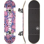 Magneto Cruiser Skateboard - Longboard-Style Cruiser for City Commutes - Beginner Skateboard Setup with ABEC-5 Bearings & 95A Wheels - 7-Ply Maple Deck, 31 x 8, Droopy Smile