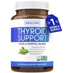 Thyroid Support with Iodine (Non-GMO) Improve Your Energy & Mood - Metabolism Booster Thyroid Health Supplement for Women and for Men - Ashwagandha, Zinc, B12 Complex - 60 Capsules