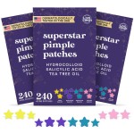 LivaClean 720 CT (3 Pack of 240) Superstar Pimple Patch for Face - Salicylic Acid & Tea Tree, Hydrocolloid Acne Patch, Pimple Patches Star Cute Zit Patches - 3 Sizes