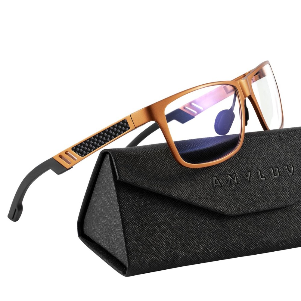 ANYLUV Blue Light Blocking Glasses Men Computer Gaming Glasses Lightweight Al-Mg Metal Anti Eyestrain Eye Protection