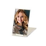 MIRRORNOVA Portable Folding Mirror, Ultra-Slim Makeup Tabletop Mirror for Travel with Aluminum Shell, Gold, Mini Size, 3.3\'\'