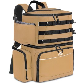 MATEIN Fishing Backpack, Water Resistant Fishing Tackle Box Bag with Rod Holders & Cooler, Gear Gifts for Men