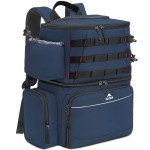 MATEIN Fishing Backpack, Water Resistant Fishing Tackle Box Bag with Rod Holders & Cooler, Gear Gifts for Men