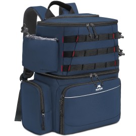 MATEIN Fishing Backpack, Water Resistant Fishing Tackle Box Bag with Rod Holders & Cooler, Gear Gifts for Men