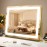 ROLOVE Gold Vanity Mirror with Lights - Smart Touch Dimming, 3-Color Lighting, 360 Rotatable Desktop Makeup Mirror for Desk, 22x17