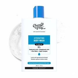 Chemist at Play Hydrating Body Wash |With 5% Hyaluronic Acid Bodywash for Intense Hydration | Reduces Flakes & Itchiness |For Dry Skin |Polyglutamic Acid & Hyaluronic Acid |For Women & Men | 7.9 Fl oz