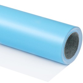 RUSPEPA Sky Blue Wrapping Paper Solid Color- Mini Roll - for Christmas, Wedding, Birthday, Shower, Congrats, and Holiday - 17 Inches X 32.8 Feet