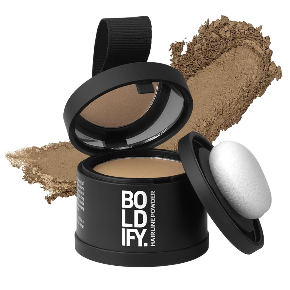 BOLDIFY Hairline Powder - Root Touch Up Hair Color for Gray Coverage - Bald Spot Concealing Hair Powder for Women & Men - 24-Hour Stain-Proof - Dark Blonde