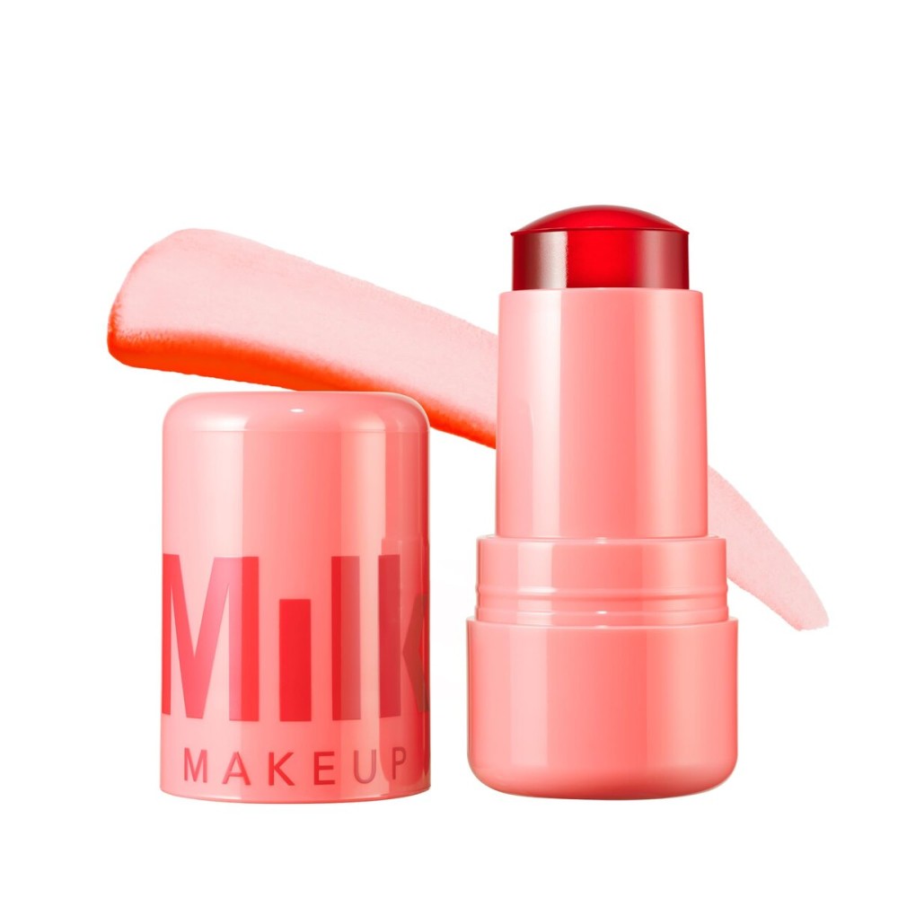 Milk Makeup Cooling Water Jelly Tint - Long-Lasting Sheer Lip + Cheek Stain with Firming Vegan Collagen + Hydrating Aloe - Transfer Proof, Buildable Lip Tint + Blush - Spritz (Coral), 0.17 oz