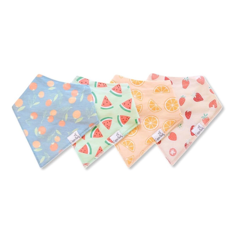 Copper Pearl Baby Bandana Drool Bibs for Drooling and Teething 4 Pack Gift Set Clementine