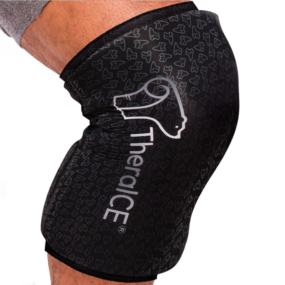 TheraICE Knee Ice Pack Wrap Compression Sleeve for Injuries, Reusable Gel Cold Packs Brace Also for Elbow, Ankle & Calf - Flexible Cold Wrap Recovery for Meniscus, ACL, MCL Pain Relief