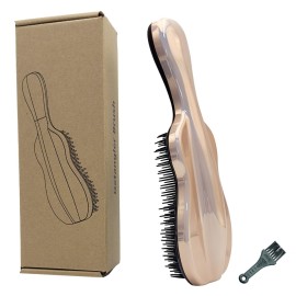 WYNK Hair Brush Detangler for Adults & KidsDetangling Comb Hair Styling Tools & Appliances for Natural/Wavy/Curly/Coily/Wet/Dry/Oil/Thick/Straight/Long Hair (Champagne Gold Electroplate)