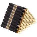 Supernal 60 Pack Gold Silverware, Rolled, Pre Wrapped with Black Napkins, Heavy Duty Plastic Cutlery, Forks and Spoons