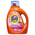 Tide Plus A Touch of Downy Liquid Laundry Detergent, April Fresh Scent, 105 fl oz, 74 Loads, HE Compatible