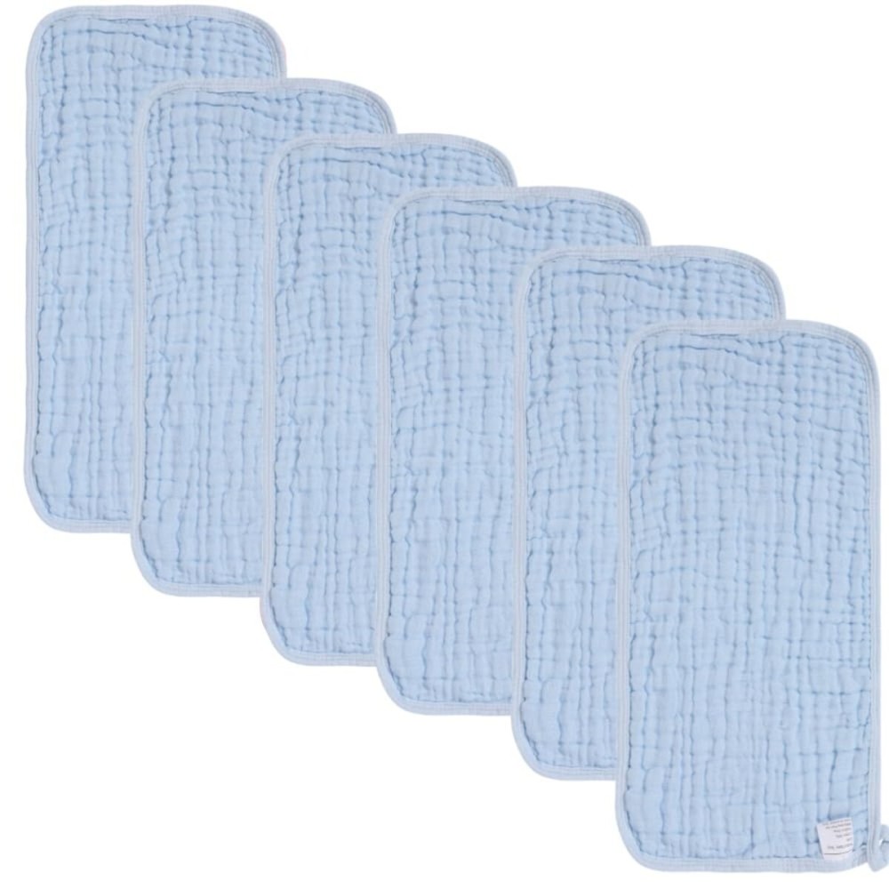 norinori Baby Burp Cloths Muslin Washcloths 6Pack - Muslin Burp Cloths Large 20\'\'x10\'\' Extra Soft Absorbent Baby Burp Rags for Newborn 100% Cotton for Boys Girls Gift 6 Layers Machine Washable