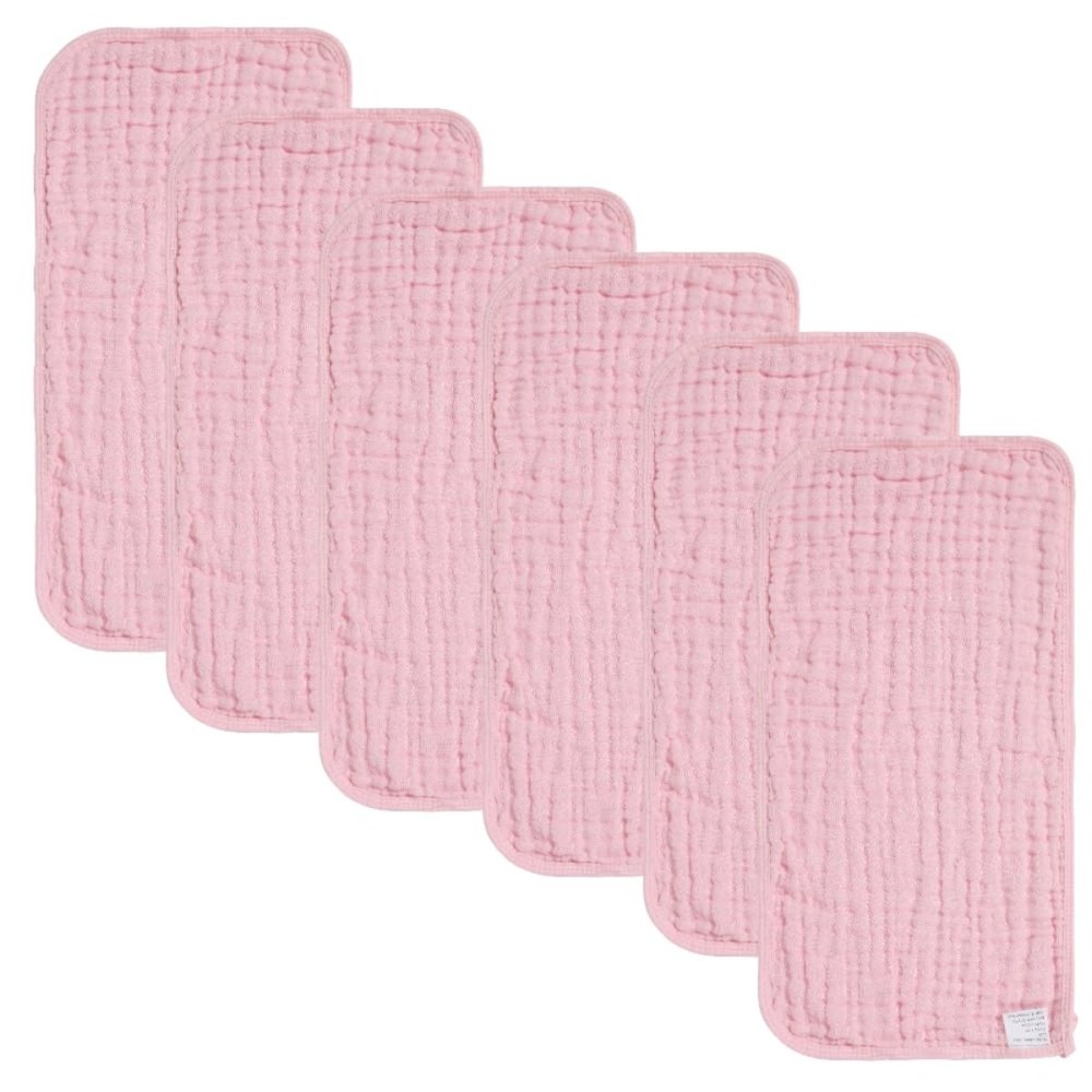 norinori Baby Burp Cloths Muslin Washcloths 6Pack - Muslin Burp Cloths Large 20\'\'x10\'\' Extra Soft Absorbent Baby Burp Rags for Newborn 100% Cotton for Boys Girls Gift 6 Layers Machine Washable