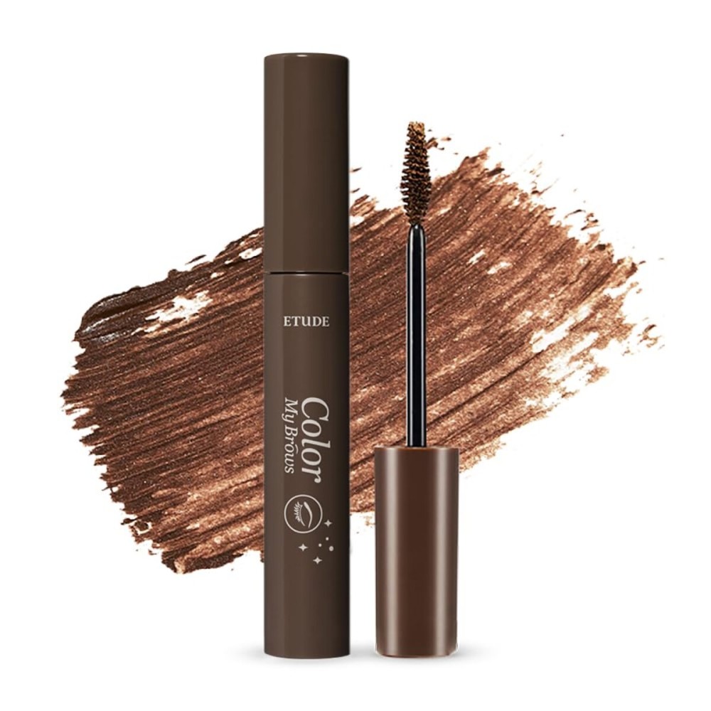 ETUDE Color My Brows Big Size, Brow Mascara, 3D Natural Coloring, Beeswax & Carnauba Wax, Moisturizing Brow Care, Eyebrow tint, Soft Gel Texture, Korean Makeup, Beauty, Rich Brown (0.304 Fl Oz)