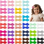 Hair Bows and 1.8 Alligator Clips Set: 60PCS Fully Lined Hair Accessories for Girls, Toddlers, and Teens (30 Colors in Pairs)