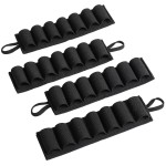 4 Packs 7 Rounds 12/20 Gauge Tactical Shotgun Shell Holder for Rifle Shotgun, Tyseam 12 Ga Shotgun Card, Adhesive Side Saddle Shotgun Cartridge Shell Carrier Organizer (Black)