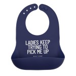 Bella Tunno Baby Bib for Eating, Waterproof Silicone Bib with Large Food Catcher, Adjustable Fit for Babies 4-12 months & Toddlers 1-3 Years, Boys & Girls, Pick Me Up