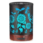Essential Oils Diffuser,Christmas Aromatherapy Diffuser,Birthday Gifts for Women Mom Grandma,Metal Cool Mist Humidifier with 7 Colors Lights Waterless Auto Off Air Diffusers (Sunflower)