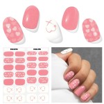 DUKASOU Semi Cured Gel Nail Strips, Lovers on Heart | 28 pcs Gel Nail Strips Work with Any UV Lamp, Salon Quality UV Nails Stickers, Easy to Apply for Home Nails DIY