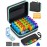 FRIWOLE Monthly Pill Organizer 2 Times a Day, with Weekly Pill Bag, Portable Hard Shell, Pill Cutter, Plastic Opening Pick, Monthly & Weekly Stickers, Convenient Medication Management and Tracking