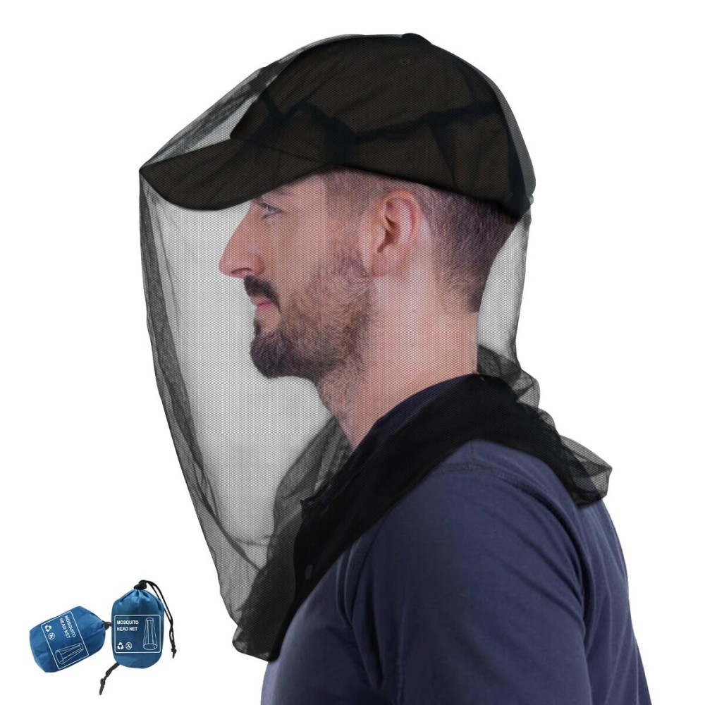 South to East Premium Mosquito Head Net for Insect, 2 Pack, Fly & Bug Protection | Ultra Large & Long, Extra Fine Holes for Camping, Hiking, Fishing, Gardening, Safari, Fits All Hats for Men & Women