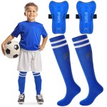 Syhood Soccer Shin Guards and Socks for Toddler Kids Youth, Lightweight Soccer Shin Pads Protective Defender Gear for 3-5, 5-10, 10-15 Years Old Children Teen Boys Girls Sports Game(S Size,Blue)