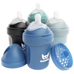 Herobility Double Anti-Colic Baby Bottles - 5 fl oz/140ml - 4-Pack - Multicolor - Denim, Black, Dusky Green, Gray