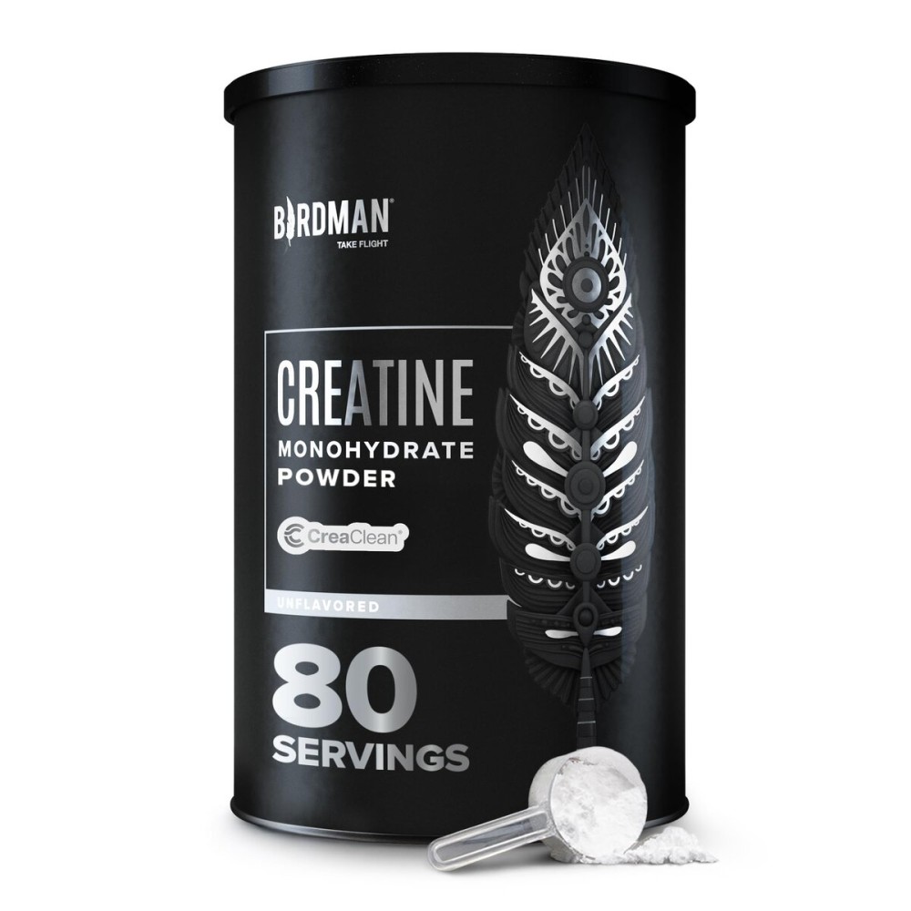 BIRDMAN Micronized Creatine Monohydrate Powder, Muscle Recovery, Caffeine Free, Creatine Pre Workout, Vegan, Post Workout, Gluten Free, Sugar Free | 80 Servings (5 Grams Each) | 0.8lb