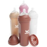 Herobility Double Anti-Colic Baby Bottles - 12 fl oz/340ml - 4-Pack - Multicolor - Sand, Woodchuck, Pink, White
