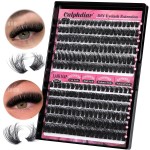 Calphdiar Lash Clusters 80D+100D Thick Eyelash Clusters D-curly Cluster EyelashExtensions Russian Cluster Lashes Wispy Lashes Clusters 234pcs False Mink Eyelashes 10-18mm DIY Lash Extension