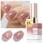 Double Rhythm 15 ML Gel Polish Pure Sheer Same Color Same Bottle Soak Off Gel Polish Nail Art Manicure Salon DIY at Home for Women (Pink Lilac-A1369)