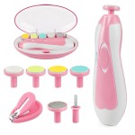 OTTOLIVES Baby Nail Trimmer Electric Newborn Toddler, Safe Baby Nail Clippers Set with Light and 6 Replacement Heads, Baby Nail File Trim Polish Toes Fingernails Care Infant Essentials (Pink)