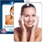 Shave Well XL Anti-Fog Shaving Mirror | X-Large Fogless Hanging Bathroom Shower Mirror with Handheld Option for Men and Women | Includes Long-Lasting Removable Adhesive Hook for Wall