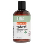 J Mac Botanicals Organic Castor Oil (8 oz) Cold Pressed, BPA Free, Castor hexane free, for face, skin, eyelashes, Certified USDA Organic